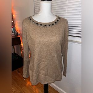 Charter club 100% cashmere sweater with embellishments size medium
